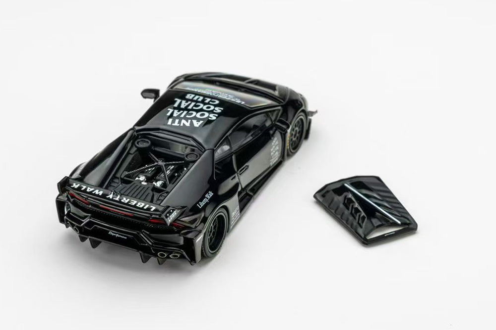1/64 King Model KM Lamborghini LBWK Huracan Black Grey Diecast Model