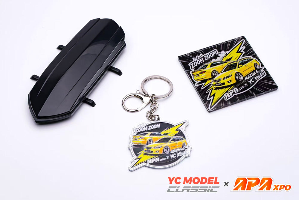 Pre Order 1/18 YC Model x APAxpo 2026 Foshan Expo Twin-Car Set 2006 Mazda 6 Yellow Sedan + Wagon Diecast Full Open