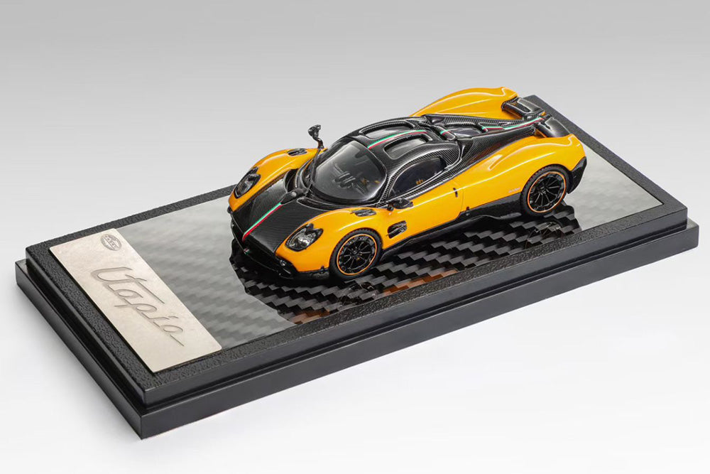 Pre Order 1/64 LCD Pagani Utopia Yellow/Carbon Blue Diecast Model