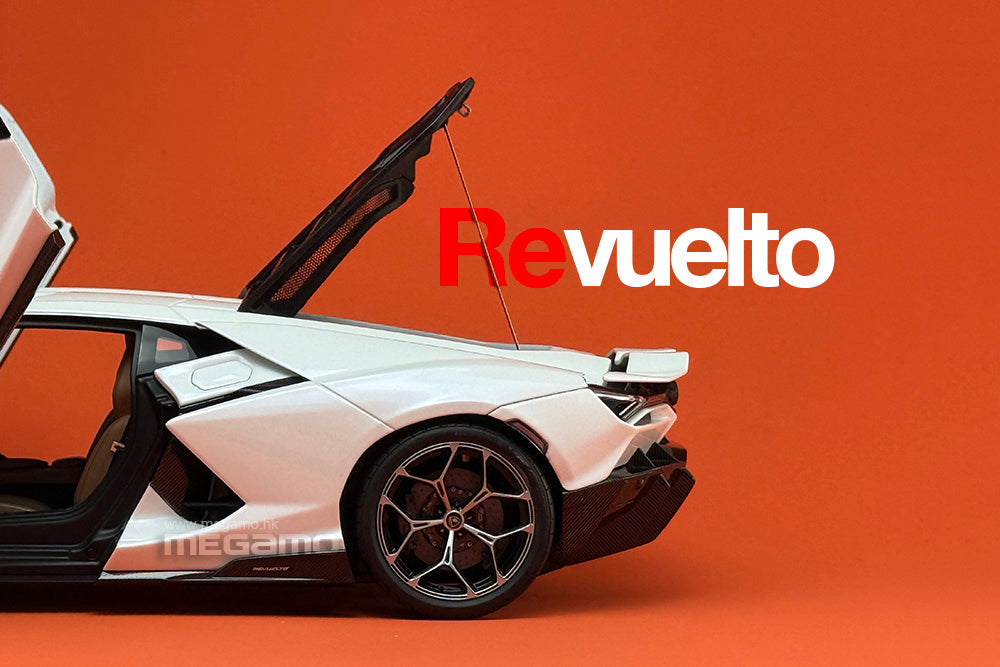 1/18 LCD Lamborghini Revuelto Orange Yellow White Diecast Full Open