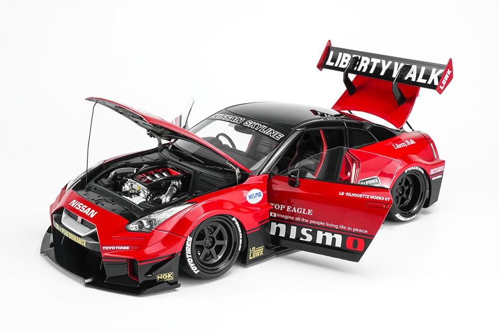 Pre Order 1/18 Motorhelix LB-Silhouette Works GT Nissan 35GT-RR Ver.1 GT-R R35 Full Open Diecast Model