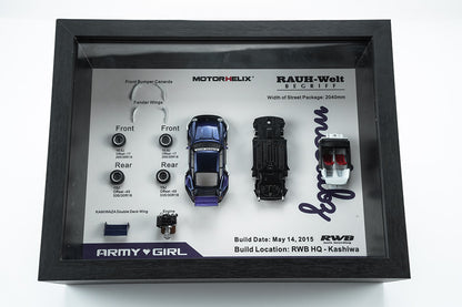 1/64 Motorhelix Porsche 911 993 RWB Army Girl Model Build Display Frame