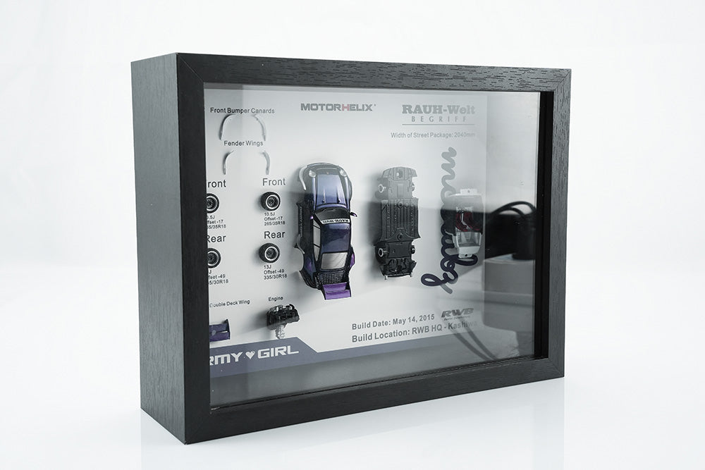 1/64 Motorhelix Porsche 911 993 RWB Army Girl Model Build Display Frame