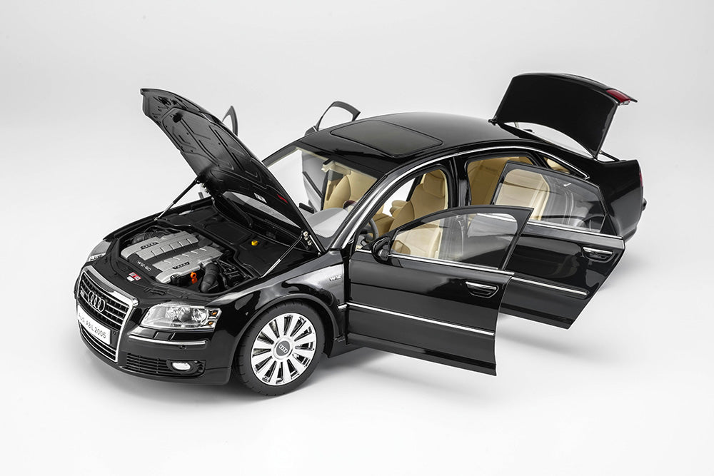 Pre Order 1/18 Motorhelix Audi A8L D3 W12 Black Full Open Diecast Model