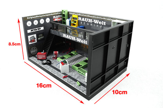 Pre Order 1:64 Motorhelix MH RWB Theme Garage Diorama Set