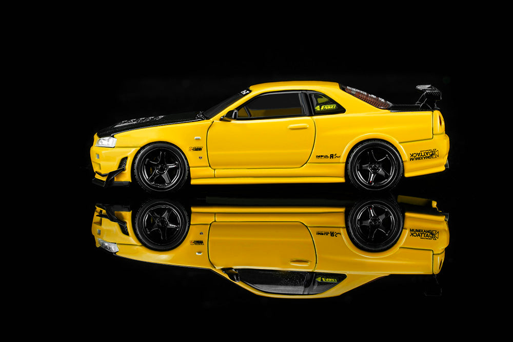 Pre Order 1/64 Motorhelix Nissan Skyline GT-R R34 Customized w/ GT Aero Kit JDM Diecast Model