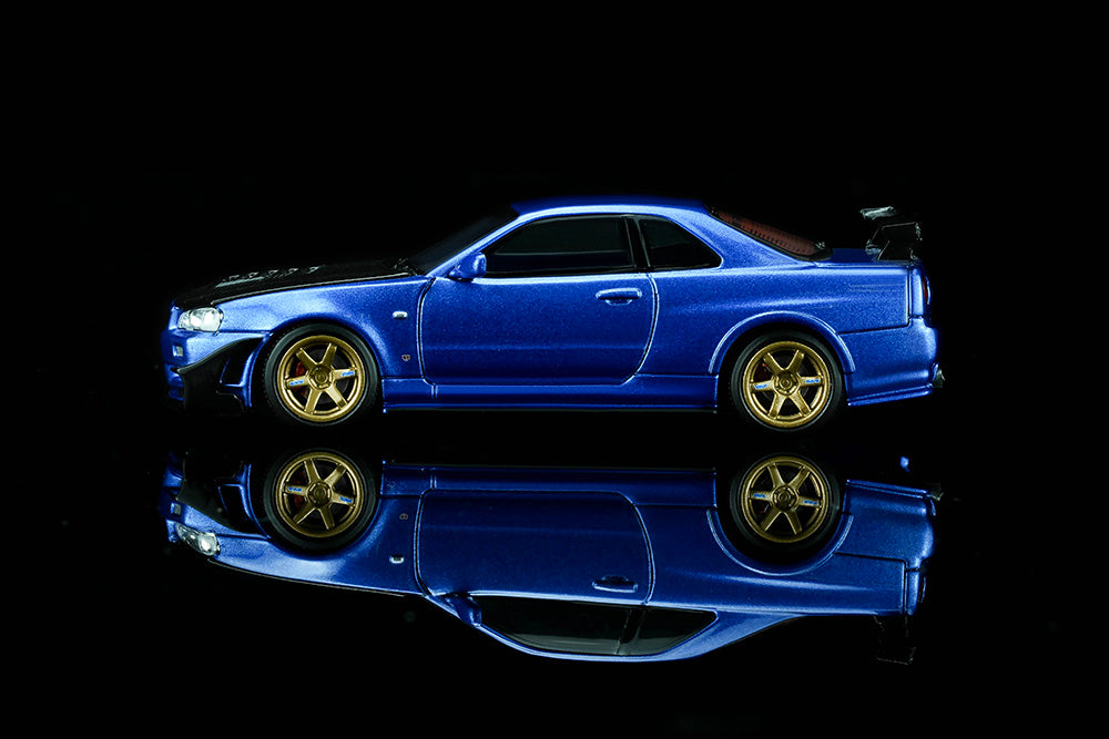 Pre Order 1/64 Motorhelix Nissan Skyline GT-R R34 Customized w/ GT Aero Kit JDM Diecast Model
