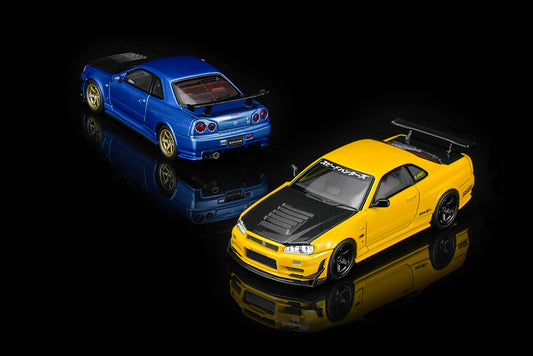 Pre Order 1/64 Motorhelix Nissan Skyline GT-R R34 Customized w/ GT Aero Kit JDM Diecast Model
