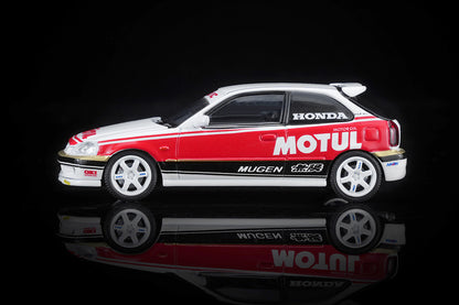 Pre Order 1/64 Motorhelix Honda Civic Type R EK9 Customized Motul Livery Openable Engine Cover Diecast Model
