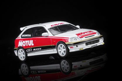 Pre Order 1/64 Motorhelix Honda Civic Type R EK9 Customized Motul Livery Openable Engine Cover Diecast Model