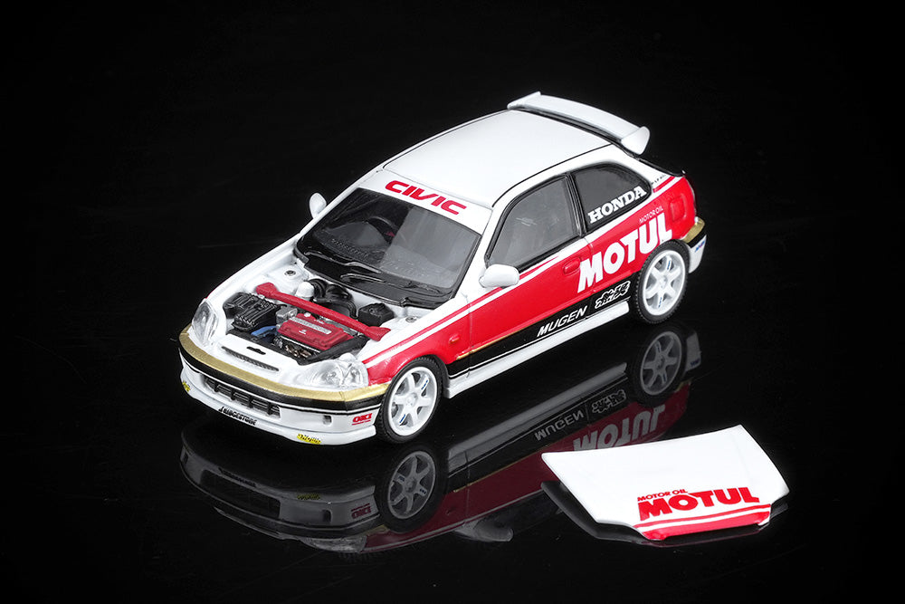 Pre Order 1/64 Motorhelix Honda Civic Type R EK9 Customized Motul Livery Openable Engine Cover Diecast Model