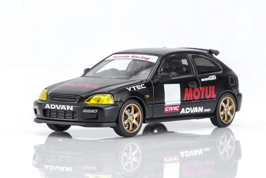 Pre Order 1/64 Motorhelix Honda Civic Type R EK9 Customized Motul Livery Openable Engine Cover Diecast Model