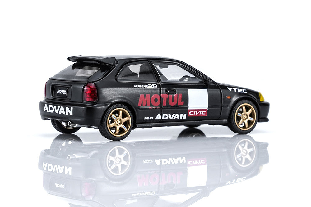 Pre Order 1/64 Motorhelix Honda Civic Type R EK9 Customized Motul Livery Openable Engine Cover Diecast Model