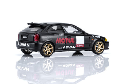 Pre Order 1/64 Motorhelix Honda Civic Type R EK9 Customized Motul Livery Openable Engine Cover Diecast Model