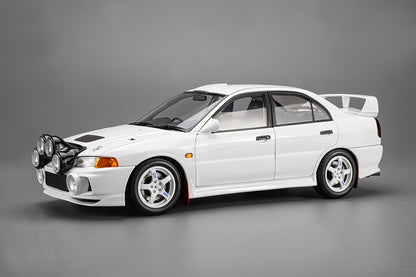 1/18 Motorhelix Mitsubishi Lancer EVO IV 4th GSR White Diecast Full Open w/ Dyno Rally Lamp Pod