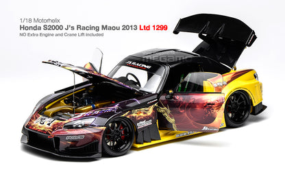Pre Order 1/18 Motorhelix Honda S2000 J's Racing Maou JDM Diecast Full Open Ltd 1299