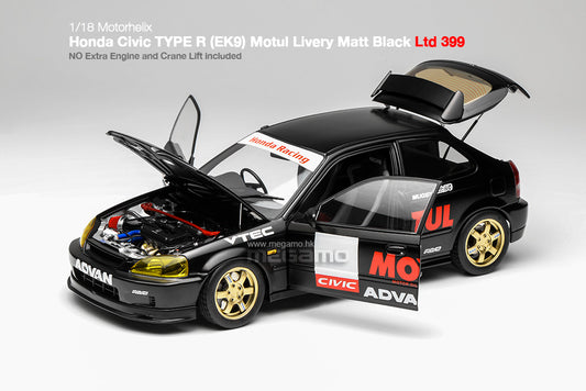 1/18 Motorhelix Honda Civic TYPE R EK9 Motul Livery JDM Full Open Diecast Model