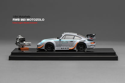 Pre Order 1:64 Motorhelix MH RWB 993 Army Girl Motozolo Porsche 911 Widebody Diecast Model