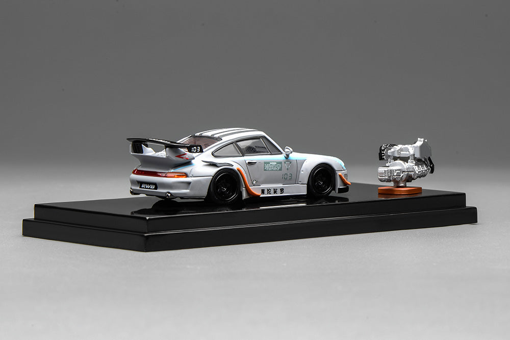 Pre Order 1:64 Motorhelix MH RWB 993 Army Girl Motozolo Porsche 911 Widebody Diecast Model