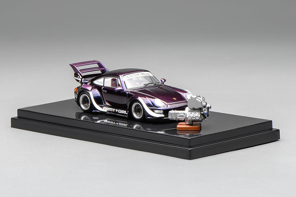 Pre Order 1:64 Motorhelix MH RWB 993 Army Girl Motozolo Porsche 911 Widebody Diecast Model