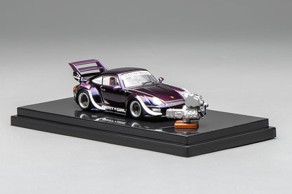 Pre Order 1:64 Motorhelix MH RWB 993 Army Girl Motozolo Porsche 911 Widebody Diecast Model