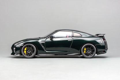 1/18 Motorhelix Nissan Skyline GT-R R35 Track Ed Engineered by NISMO T-Spec 2022 Dark Green JDM Full Open Diecast Model