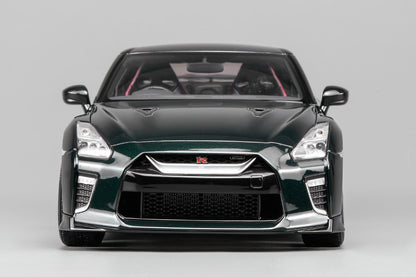 1/18 Motorhelix Nissan Skyline GT-R R35 Track Ed Engineered by NISMO T-Spec 2022 Dark Green JDM Full Open Diecast Model