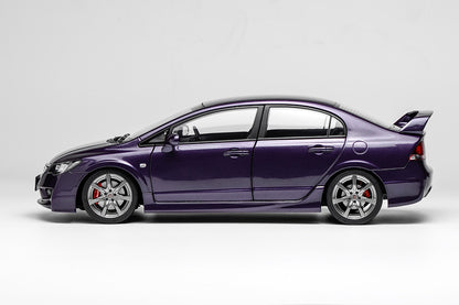 1/18 Motorhelix Honda Civic Type-R FD2 2007 Facelift Black Silver Purple JDM Diecast Full Open