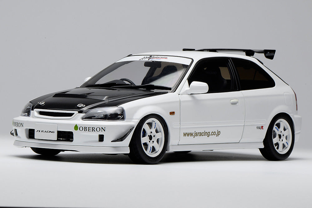 1/18 Motorhelix Honda Civic Type R EK9 J's Racing White Carbon Hood JDM Diecast Full Open