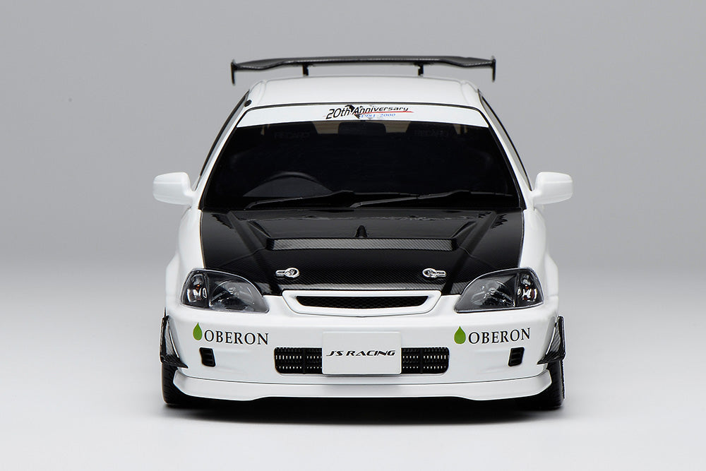 1/18 Motorhelix Honda Civic Type R EK9 J's Racing White Carbon Hood JDM Diecast Full Open