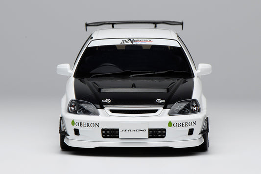 1/18 Motorhelix Honda Civic Type R EK9 J's Racing White Carbon Hood JDM Diecast Full Open