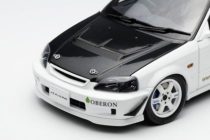 1/18 Motorhelix Honda Civic Type R EK9 J's Racing White Carbon Hood JDM Diecast Full Open
