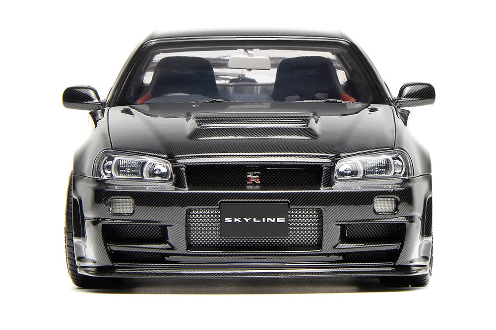 Pre Order 1/18 Motorhelix Nissan Skyline GT-R R34 CRS Full Carbon Fiber Ltd 999 JDM Full Open Diecast Model