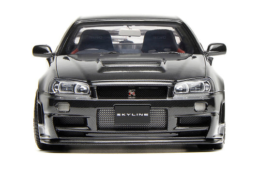 Pre Order 1/18 Motorhelix Nissan Skyline GT-R R34 CRS Full Carbon Fiber Ltd 999 JDM Full Open Diecast Model