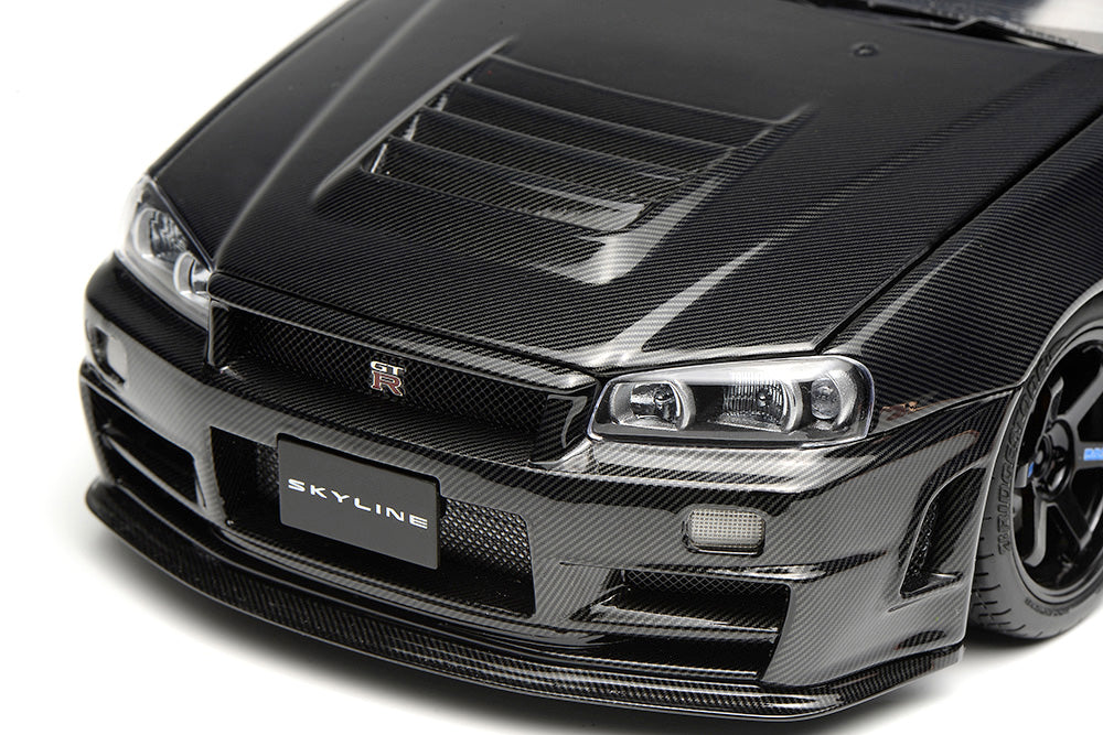 Pre Order 1/18 Motorhelix Nissan Skyline GT-R R34 CRS Full Carbon Fiber Ltd 999 JDM Full Open Diecast Model