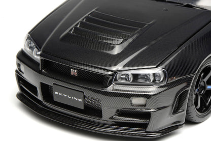 Pre Order 1/18 Motorhelix Nissan Skyline GT-R R34 CRS Full Carbon Fiber Ltd 999 JDM Full Open Diecast Model