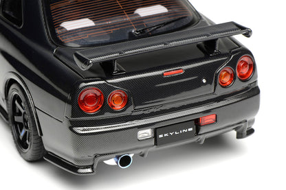 Pre Order 1/18 Motorhelix Nissan Skyline GT-R R34 CRS Full Carbon Fiber Ltd 999 JDM Full Open Diecast Model