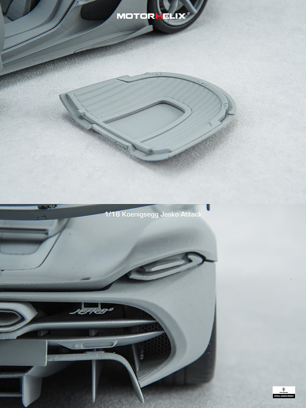 In Progress 1/18 Motorhelix Koenigsegg Jesko Attack Fully Open