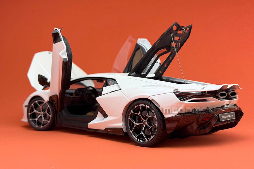 1/18 LCD Lamborghini Revuelto Orange Yellow White Diecast Full Open