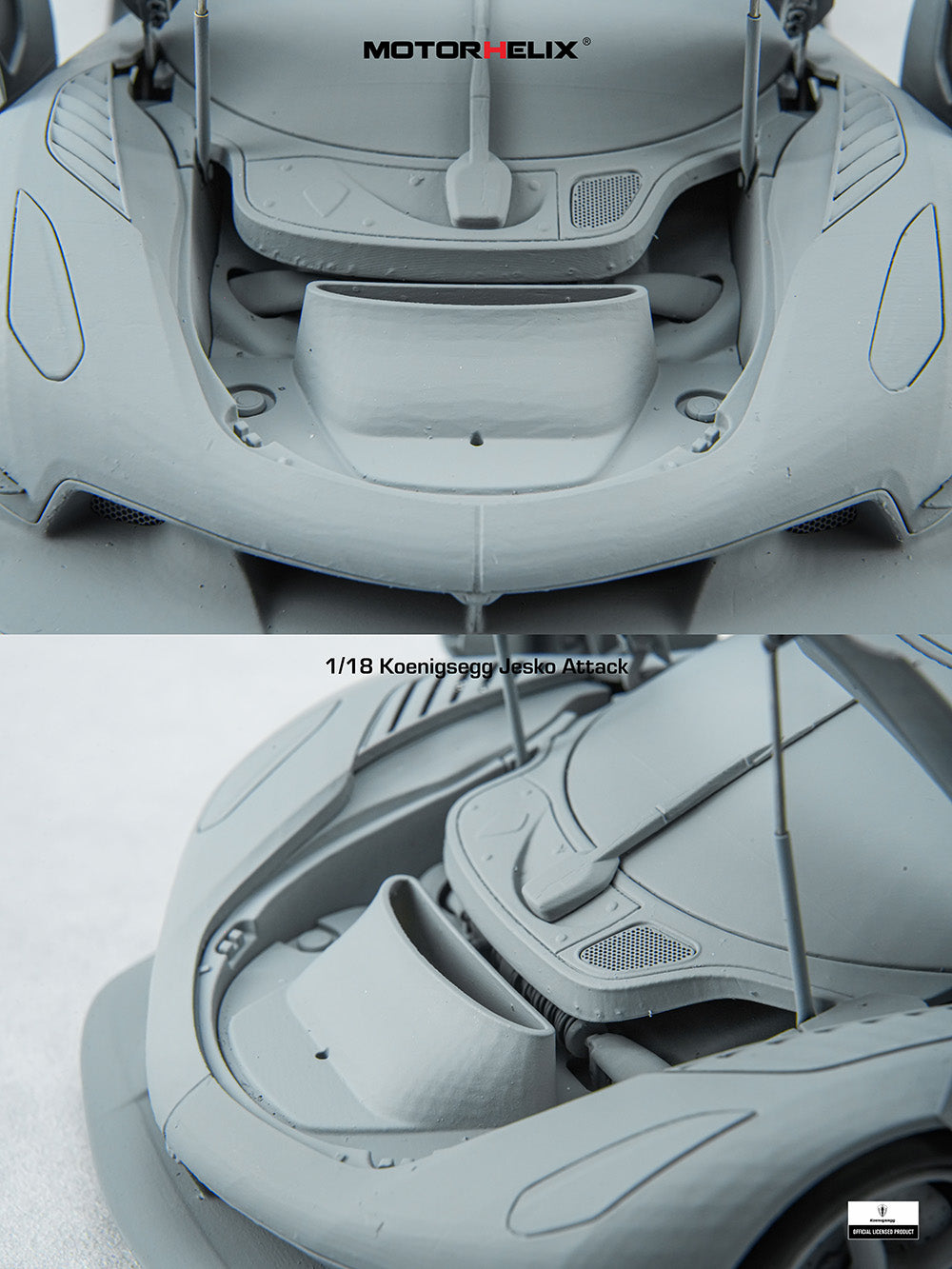 In Progress 1/18 Motorhelix Koenigsegg Jesko Attack Fully Open Diecast