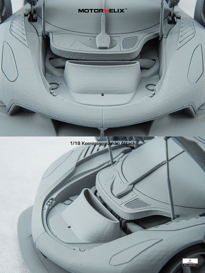In Progress 1/18 Motorhelix Koenigsegg Jesko Attack Fully Open Diecast