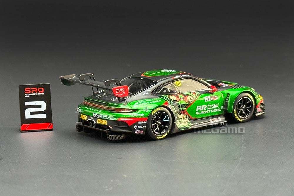1/64 Almost Real AR Box Porsche 911 GT3 R 2026 GT World Challenge Asia Mandalika Absolute Racing Barong Green Livery