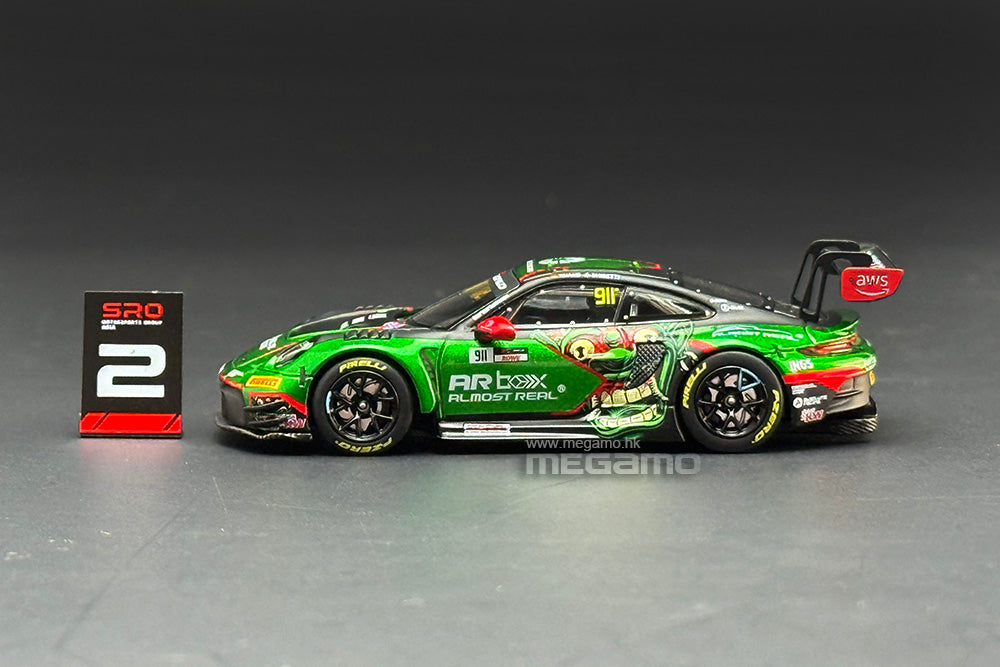 1/64 Almost Real AR Box Porsche 911 GT3 R 2026 GT World Challenge Asia Mandalika Absolute Racing Barong Green Livery