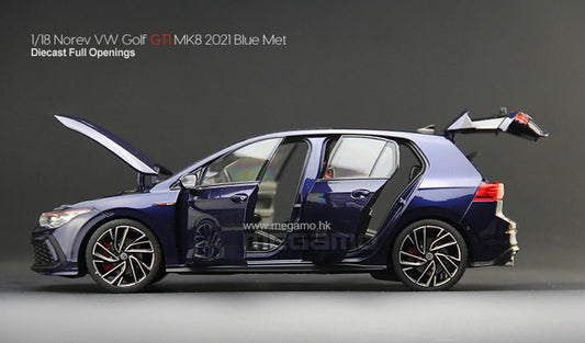 1/18 Norev Volkswagen VW Golf GTI MK8 2021 Blue Diecast Full Openings