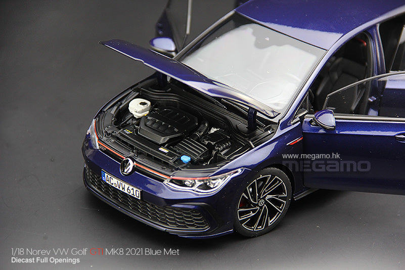 1/18 Norev Volkswagen VW Golf GTI MK8 2021 Blue Diecast Full Openings