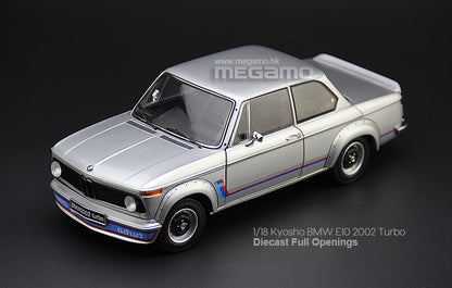 1/18 Kyosho BMW 2002 Turbo E10 1972 White Silver Diecast Full Openings