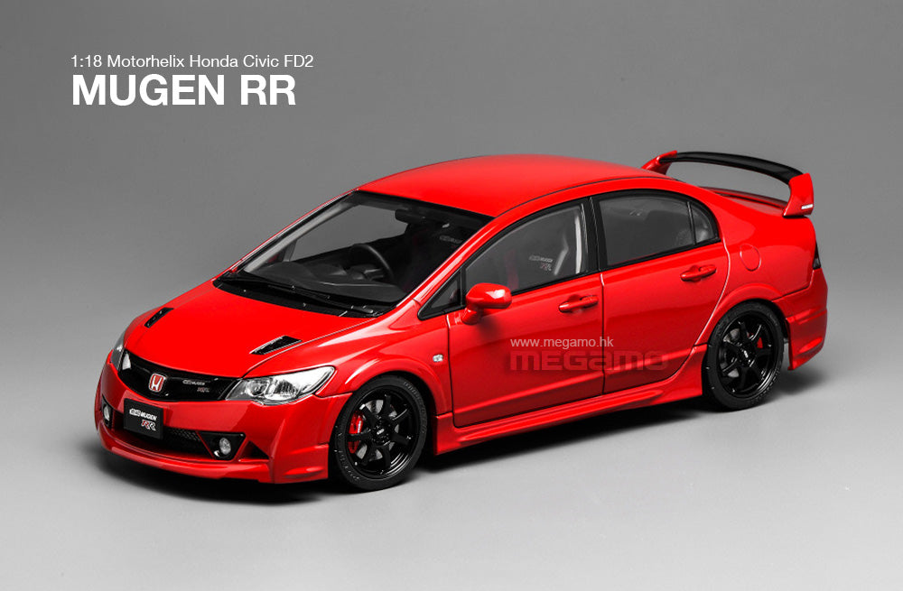 Pre Order 1/18 Motorhelix Honda Civic FD2 Mugen RR Red JDM Diecast Full Open Model Limited 1599 Pcs