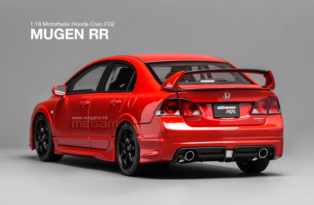 1/18 Motorhelix Honda Civic FD2 Mugen RR Red JDM Diecast Full Open