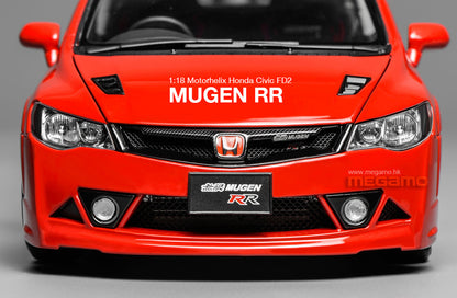 Pre Order 1/18 Motorhelix Honda Civic FD2 Mugen RR Red JDM Diecast Full Open Model Limited 1599 Pcs