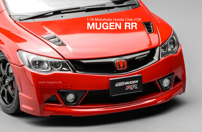 Pre Order 1/18 Motorhelix Honda Civic FD2 Mugen RR Red JDM Diecast Full Open Model Limited 1599 Pcs
